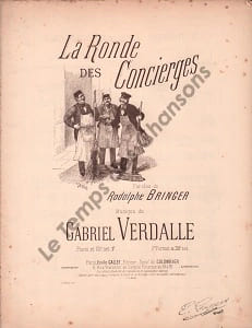 Partition de la chanson : Ronde des concierges (La) Infimes rousseurs