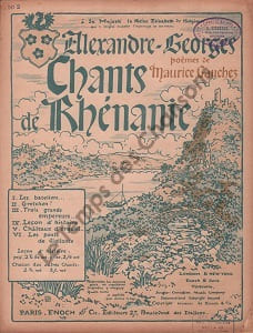 Partition de la chanson : Gretchen ! Chants de Rhénanie      Poème .  - Alexandre-Georges - Gauchez Maurice