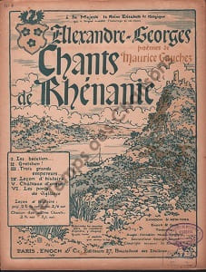 Partition de la chanson : Leçon d'histoire Chants de Rhénanie Poème . - Alexandre-Georges - Gauchez Maurice