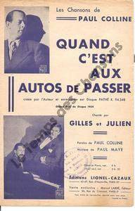 Partition de la chanson : Quand c'est aux autos de passer Tampon
