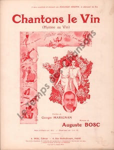 Partition de la chanson : Chantons le vin Hymne