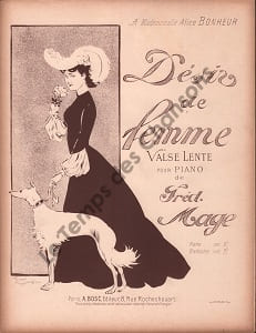 Partition de la chanson : Désir de femme Papier fragilisé . - Mage Fred -