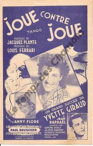 Partition de la chanson : Joue contre joue     Existe en rouge   