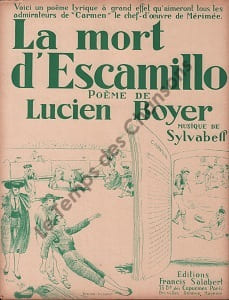 Partition de la chanson : Mort d'Escamillo (La) Poème