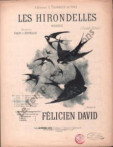 Partition de la chanson : Hirondelles (Les) Chant soprano