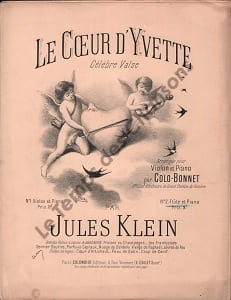 Partition de la chanson : Coeur d'Yvette (Le)