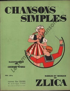 Partition de la chanson : Chansons simples Album de douze chansons illustrées dédiées à LL. AA. RR. La Princesse Joséphine Charlotte , Le Prince ...
