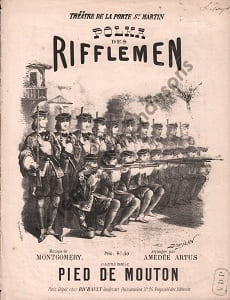 Partition de la chanson : Pied de mouton Polka des Rifflemen Partition déreliée Théâtre de la Porte Saint-Martin