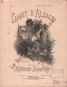 Partition de la chanson : Chant d'Alsace Baryton ou Mezzo-Soprano      Poésie 