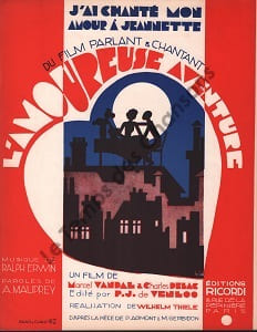 Partition de la chanson : J'ai chanté mon amour à Jeannette Albert Préjean - Marie Glory Amoureuse aventure (L')
