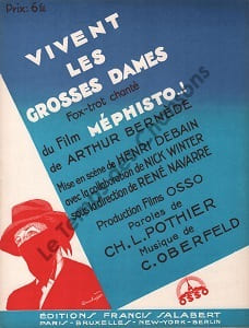 Partition de la chanson : Vivent les grosses dames Méphisto
