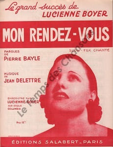 Partition de la chanson : Mon rendez-vous