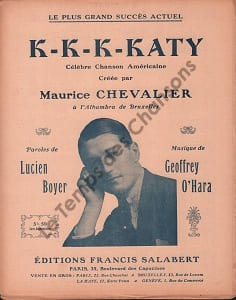 Partition de la chanson : K-K-K-Katy       Chansonnette Alhambra de Bruxelles