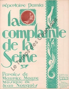 Partition de la chanson : Complainte de la Seine (La) Poésie