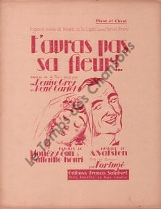 Partition de la chanson : T'auras pas sa fleur ! ... Cigale (La)