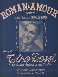 Partition de la chanson : Roman d'amour . Rossi Tino - Humel Charles - Humel Charles