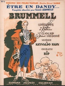 Partition de la chanson : Etre un dandy ... Brummel Théâtre des Folies Wagram