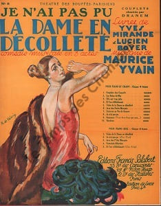 Partition de la chanson : Je n'ai pas pu ... Dame en décolleté (La) Théâtre des Bouffes Parisiens