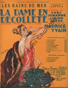 Partition de la chanson : Bains de mer (Les) Dame en décolleté (La) Théâtre des Bouffes Parisiens
