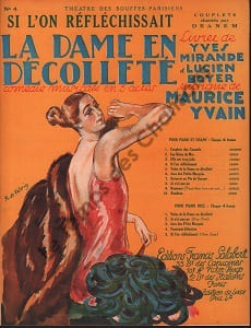 Partition de la chanson : Si l'on réfléchissait Dame en décolleté (La) Théâtre des Bouffes Parisiens