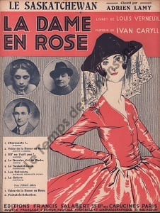 Partition de la chanson : Saskatchewan (Le) Dame en rose (La)