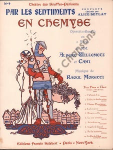 Partition de la chanson : Par les sentiments En Chemyse Théâtre des Bouffes Parisiens