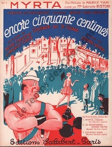 Partition de la chanson : Myrta Encore cinquante centimes Théâtre des Nouveautés. Ristori Gabrielle - Yvain Maurice - Barde André
