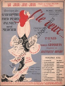 Partition de la chanson : Java Javi Java (La) J'te veux Chanson duo Marigny