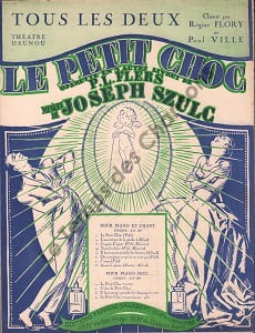 Partition de la chanson : Tous les deux Petit choc (Le) Chanson duo Théâtre Daunou