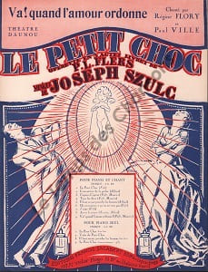 Partition de la chanson : Va ! quand l'amour ordonne Petit choc (Le) Chanson duo Théâtre Daunou