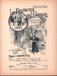 Partition de la chanson : Royaume des femmes (Le) Edition originale de cette partition pour piano et chant, illustrée par Falco, illustrateur pour les ...