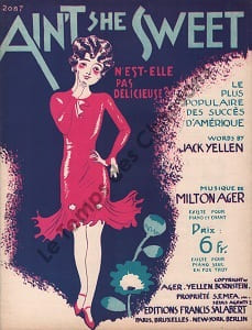 Partition de la chanson : Ain't she sweet ?  N'est-elle pas délicieuse ?      