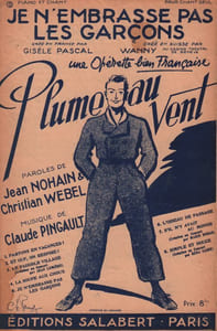 Partition de la chanson : Je n'embrasse pas les garçons Plume au vent