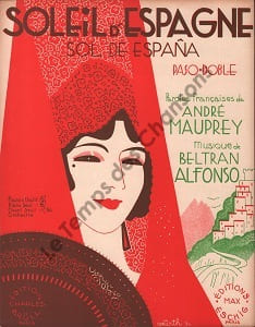 Partition de la chanson : Soleil d'Espagne  Sol de Espana      