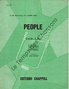 Partition de la chanson : People Dis-le Funny girl . - Styne Jule - Marnay Eddy