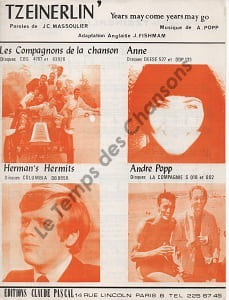 Partition de la chanson : Tzeinerlin Years may come, years may go