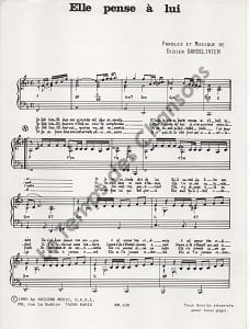 Partition de la chanson : Elle pense à lui        