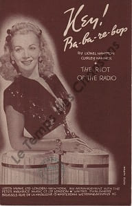 Partition de la chanson : Hey ! Ba-Ba-Re-Bop . - Hamner Curley,Hampton Lionel -