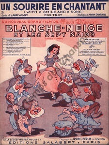 Partition de la chanson : Sourire en chantant (Un) With a smile and a song Tampon Blanche-neige