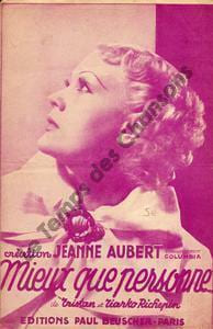 Partition de la chanson : Mieux que personne
