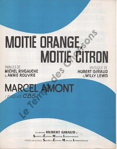 Partition de la chanson : Moitié orange, moitié citron