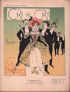 Partition de la chanson : Cri Cri        .  - Fargues Ch. - 