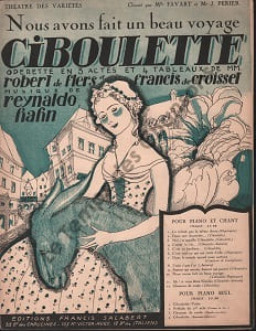 Partition de la chanson : Nous avons fait un beau voyage Ciboulette Chanson duo Théâtre des Variétés