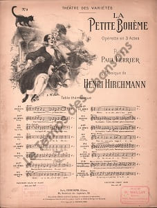Partition de la chanson : Pour l'aimer bien ... Je l'aime bien Petite bohème (La) Théâtre des Variétés