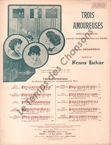 Partition de la chanson : Roses d'autrefois Trois amoureuses