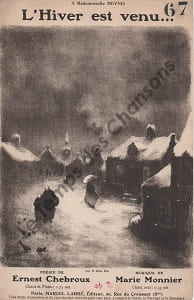 Partition de la chanson : Hiver est venu ... (L') Poésie