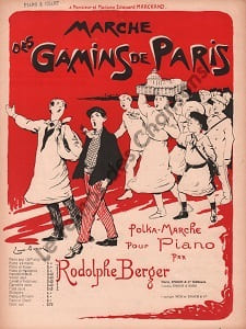 Partition de la chanson : Marche des gamins de Paris Tranche fragilisée