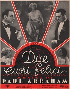 Partition de la chanson : Se passa la fortuna Vittorio de Sica - Rina Franchetti - Umberto Melnati - Mimi Aylmer Chant Due cuori felici . - ...