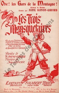 Partition de la chanson : Ohé ! les gars de la montagne !      Trois Mousquetaires (Les)  