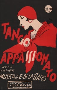 Partition de la chanson : Tango appassionato Tampon sur couverture